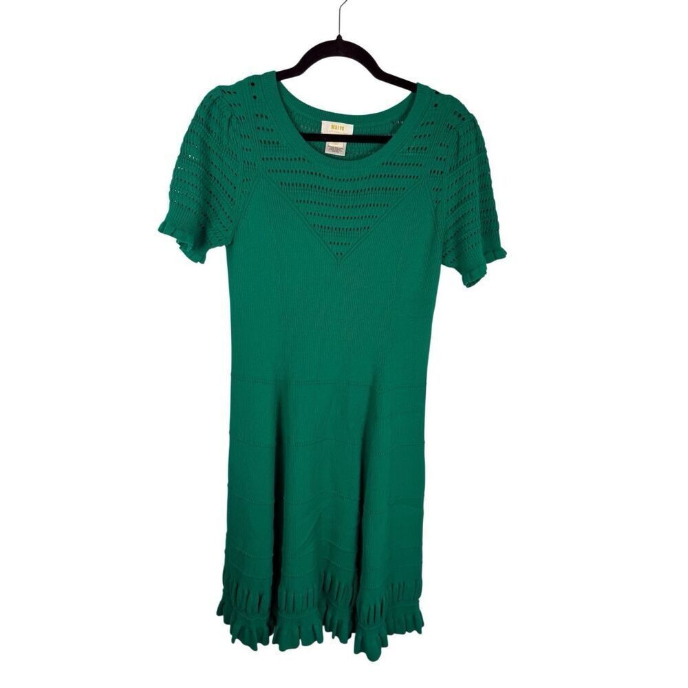 Maeve Green Short Sleeve Knit Dress- Size L